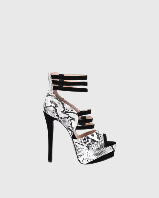 Mira Snake Print Strap Platform Sandals