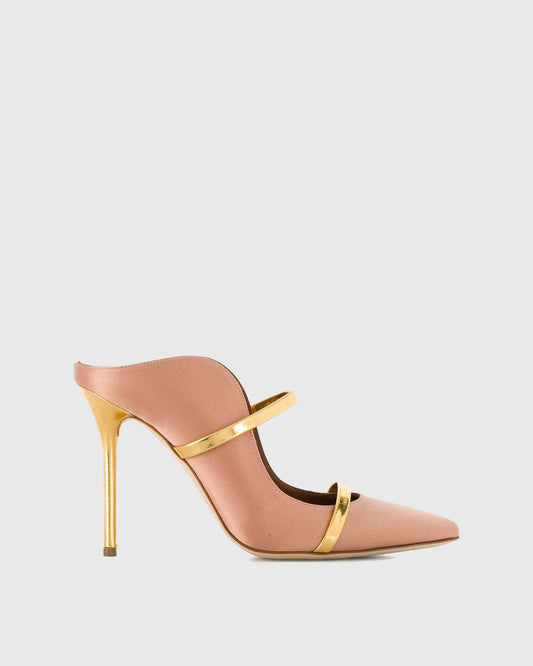 Narcisa Metal Ring Satin Pumps In Beige