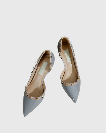 Nella Rivet Irregular Pumps In Blue