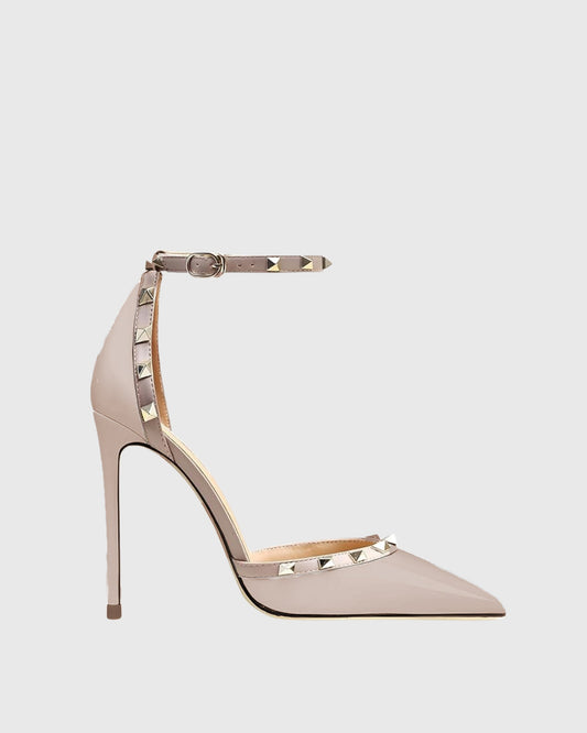 Nella Rivet Strap Pumps In Natural