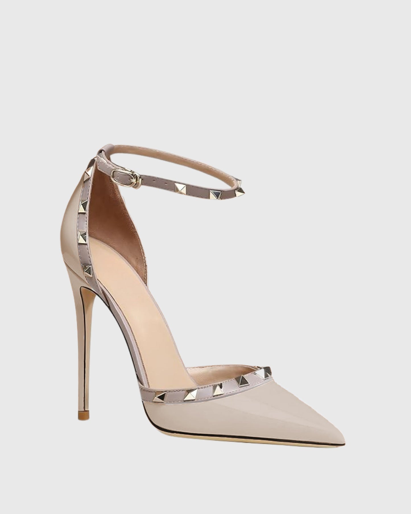 Nella Rivet Strap Pumps In Natural