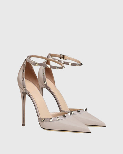 Nella Rivet Strap Pumps In Natural
