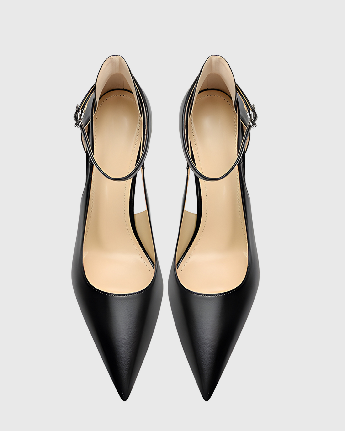 Nella Side Cut Strap Pumps In Black