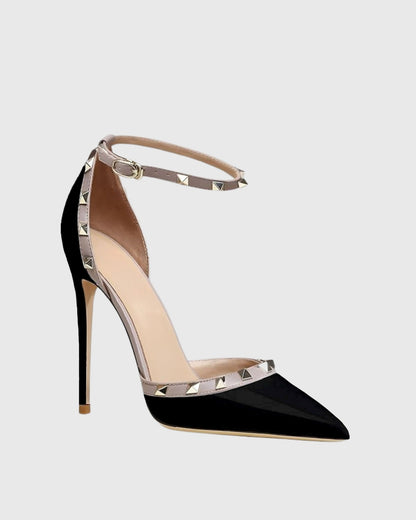 Nella Rivet Strap Pumps In Black