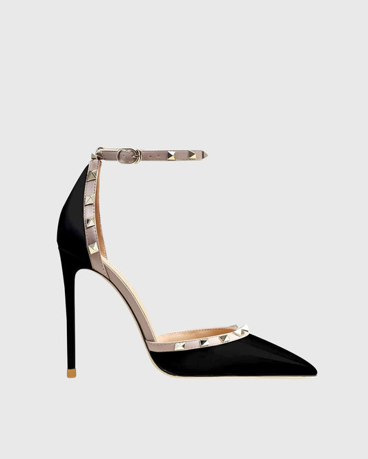 Nella Rivet Strap Pumps In Black