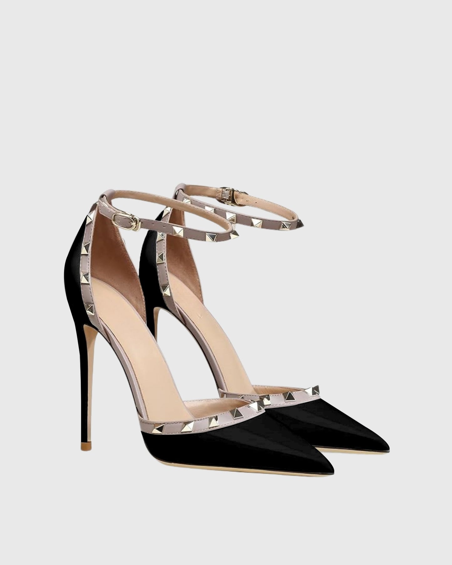 Nella Rivet Strap Pumps In Black