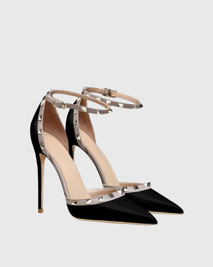Nella Rivet Strap Pumps In Black