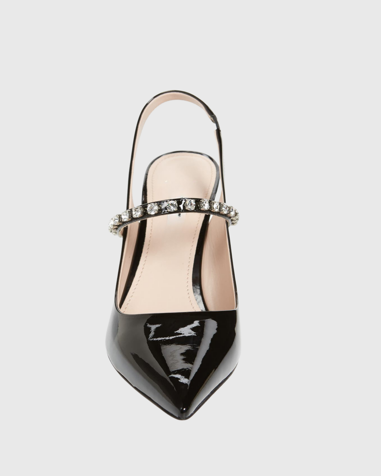 Nerina Rhinestone Strap Patent Leather Pumps In Black