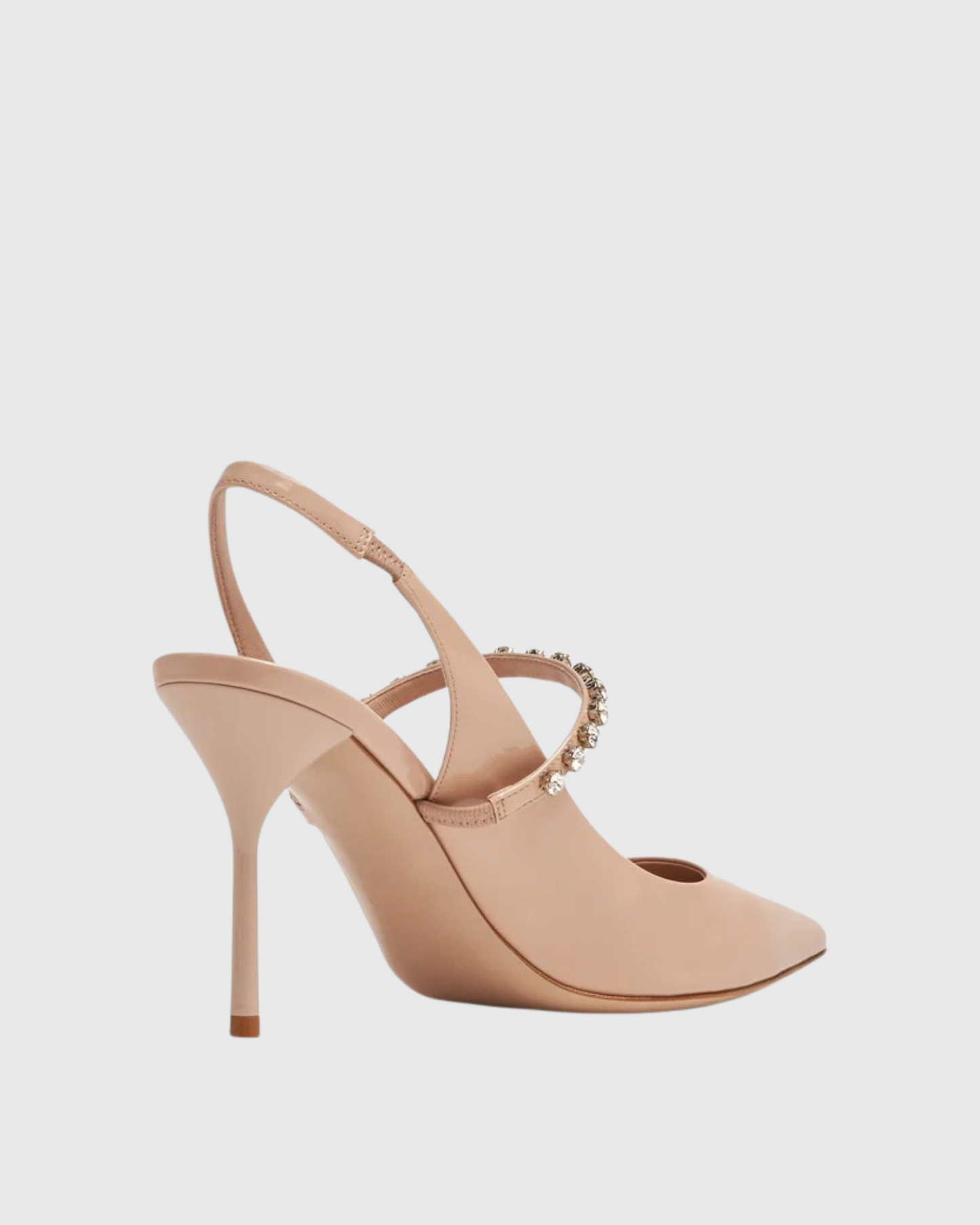 Nerina Rhinestone Strap Patent Leather Pumps In Natural