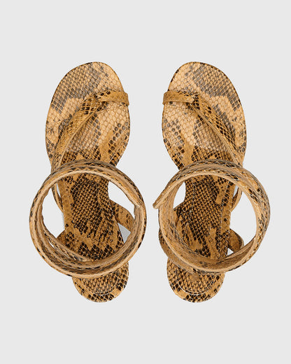 Nina Spiral Snake Sandals In Yellow
