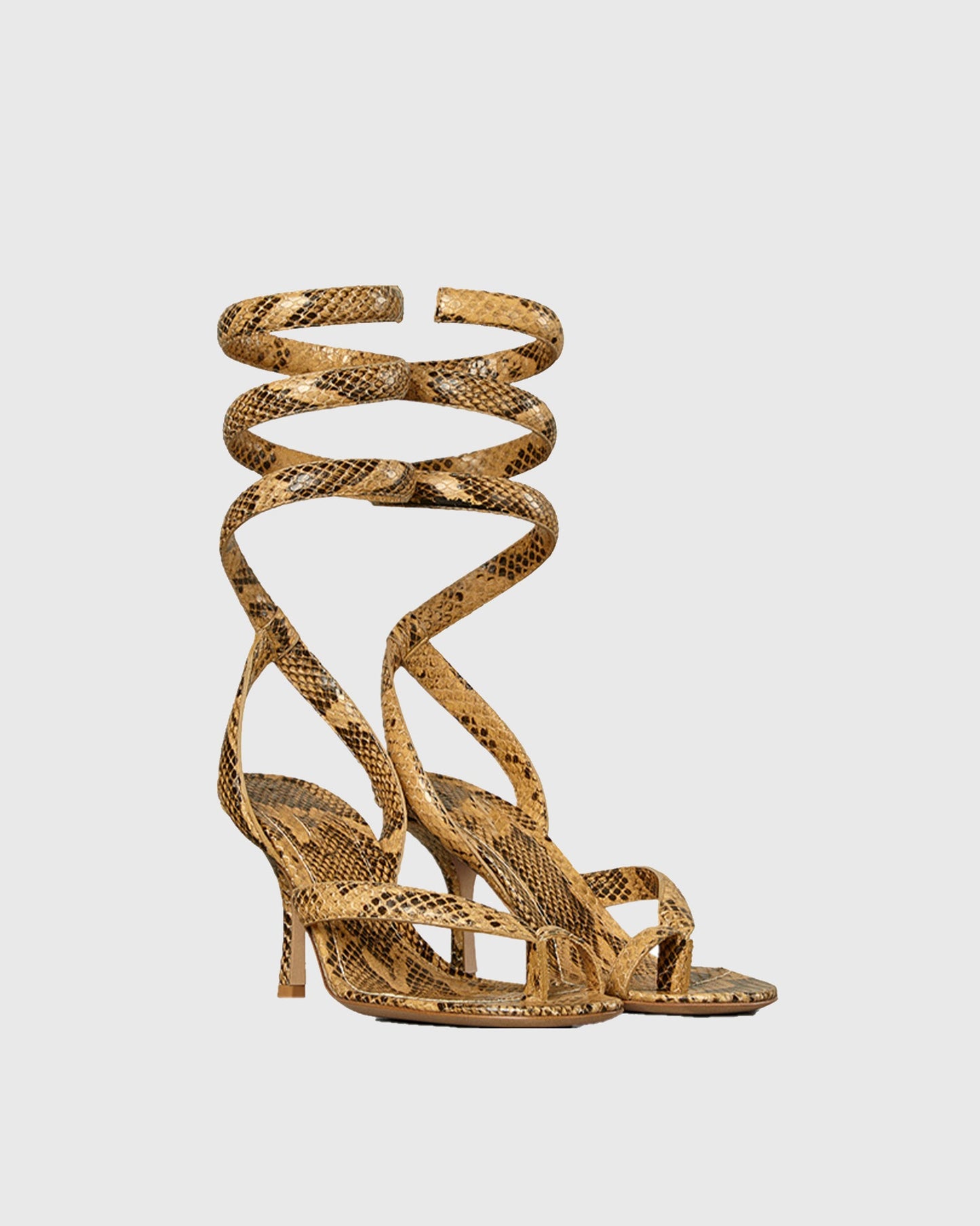 Nina Spiral Snake Sandals In Yellow