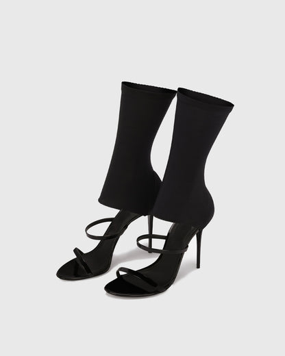 Norma Wrap Ankle Sandals In Black