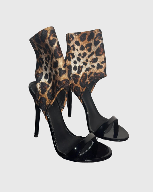 Norma Wrap Ankle Sandals In Leopard