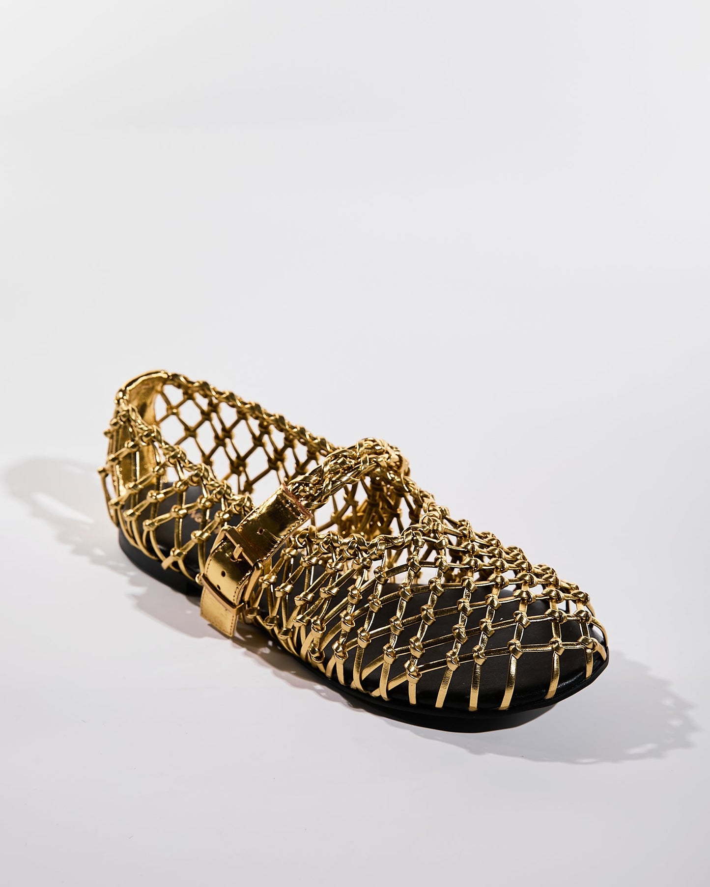 Nyla Metallic Cage Flats