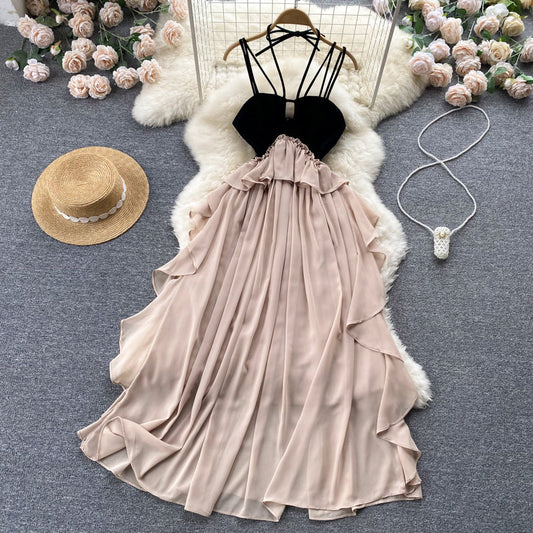 Sexy Spaghetti Straps Backless Dress Women Summer Holiday Dress P157