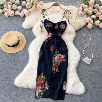 Sexy Spaghetti Straps Flower Dress Summer Women Holiday Dress P214