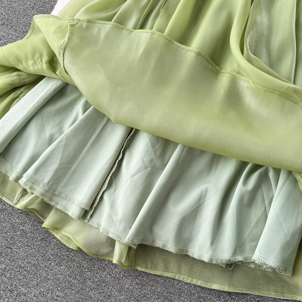 Cute A line Sleeveless Backless Mint Green Summer Holiday Dress P242