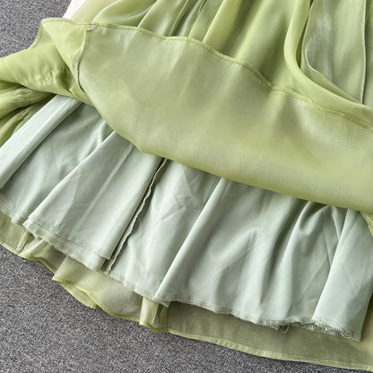 Cute A line Sleeveless Backless Mint Green Summer Holiday Dress P242