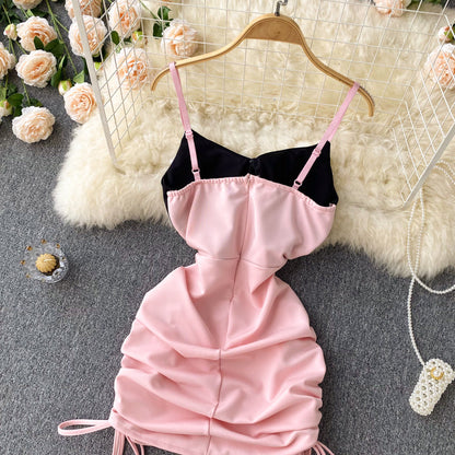 Sexy Sheath Sleeveless Pink Short Summer Holiday Dress P243