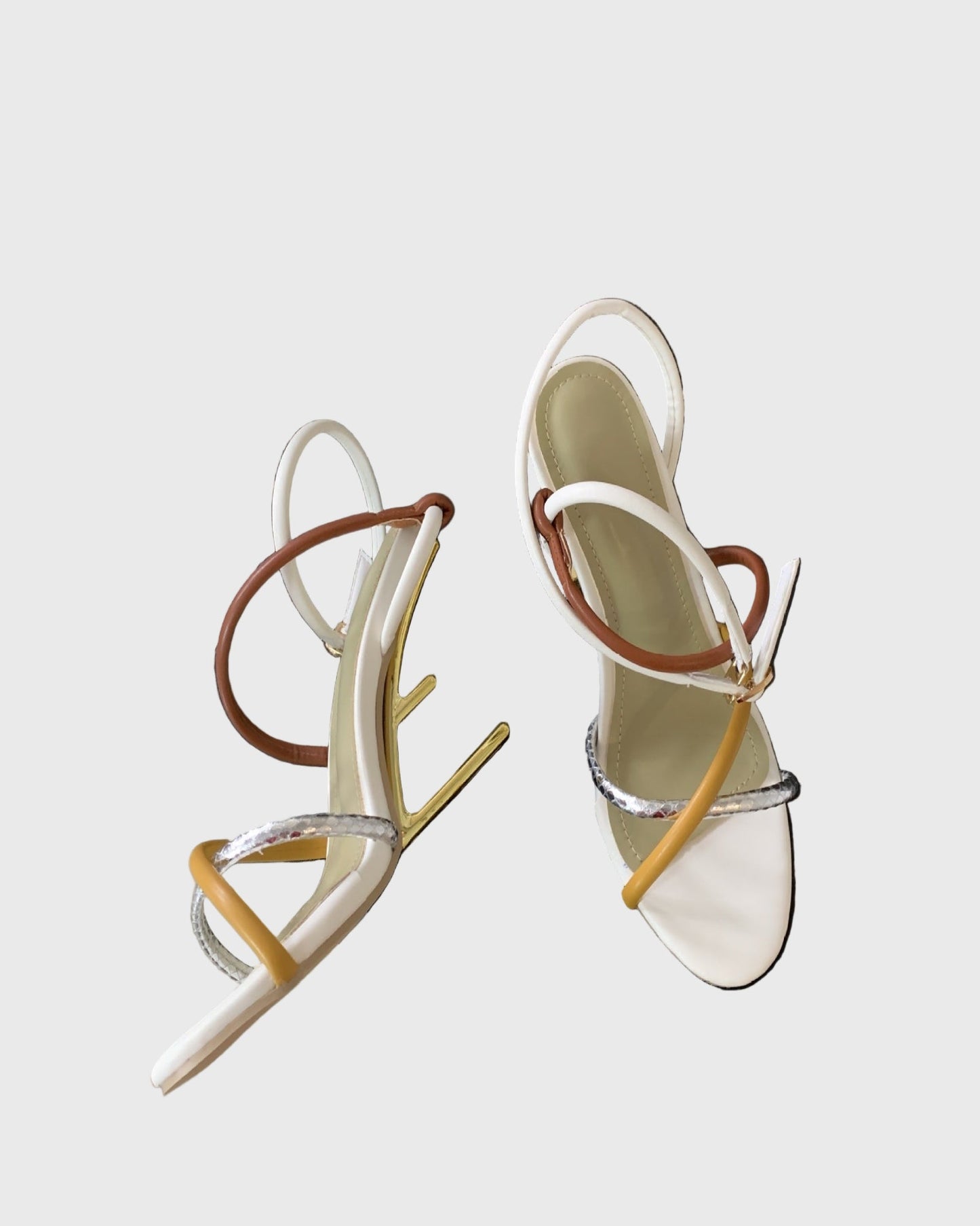 April Cross Strap Alien Slippers In White