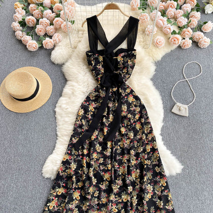 Cute Floral Summer Beach Women Dress P090