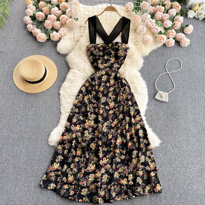 Cute Floral Summer Beach Women Dress P090