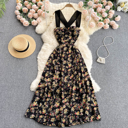 Cute Floral Summer Beach Women Dress P090