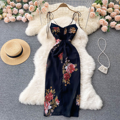 Sexy Spaghetti Straps Flower Dress Summer Women Holiday Dress P214