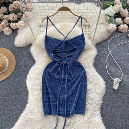 Sexy Tight Dress Summer Backless Women Holiday Dress P222