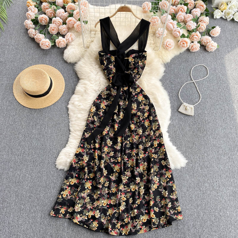 Cute Floral Summer Beach Women Dress P090