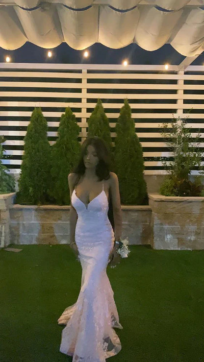 Enchanting Pink Lace Backless Mermaid Long Prom Dress Party Dress Evening Dress TP4490