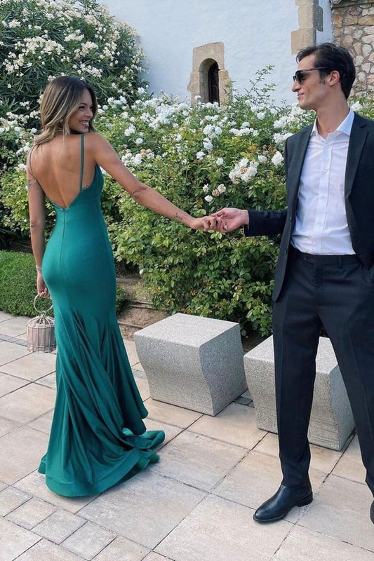 Elegant Mermaid Green Long Prom Dresses Formal Dress P2223