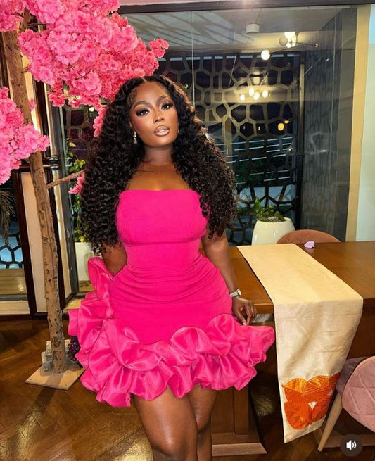 Sexy Sheath Strapless Pink Short Homecoming Dress P2242