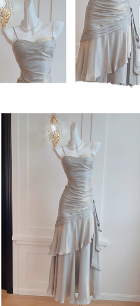 Modest Mermaid Spaghetti Straps Long Prom Dresses Birthday Party Dress Evening Gowns P2356