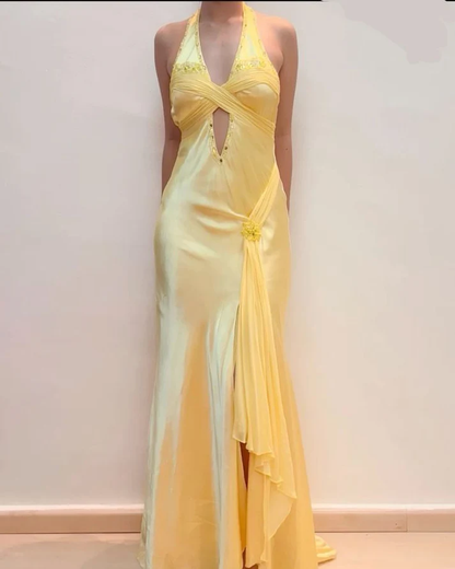 Chic Mermaid Spaghetti Straps Pink Satin Evening Dress Long Prom Dresses P2360
