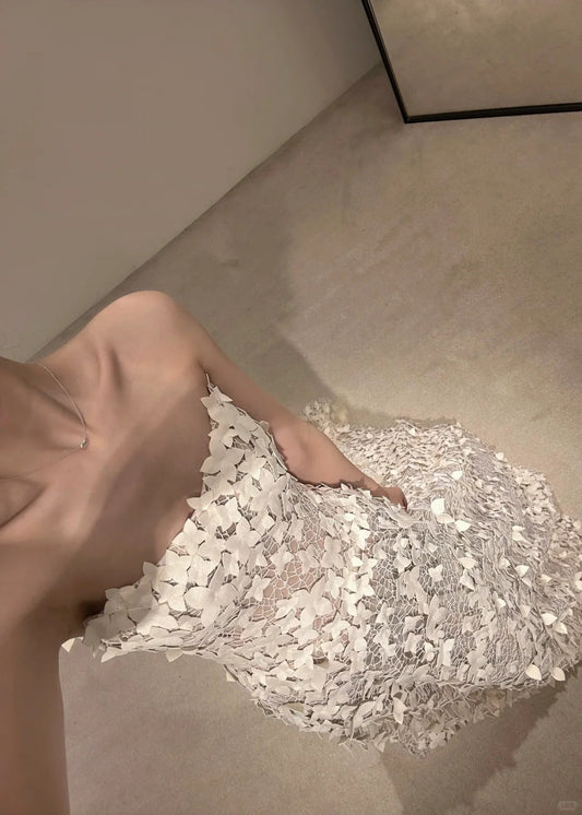 Designer Strapless Lace Wedding Dress with All-over Appliques P3083