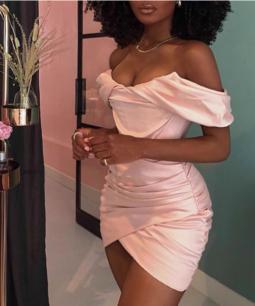 Sexy tube top pleated herringbone hip birthday party homecoming dress P3206