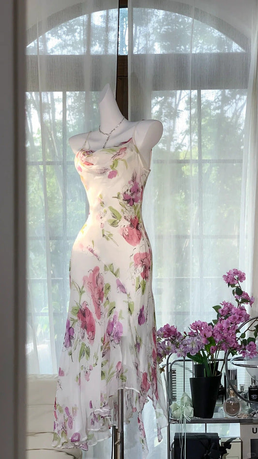 Elegant Printed Strapless Chiffon Mermaid Evening Gown Prom Dress P3255