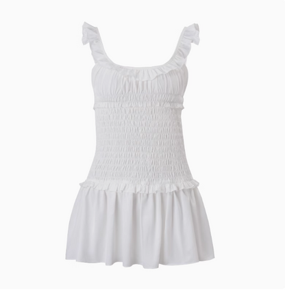 Sexy Low-cut Earrings Sling Pleated Slim Fit A-line Homecoming Dress P3541