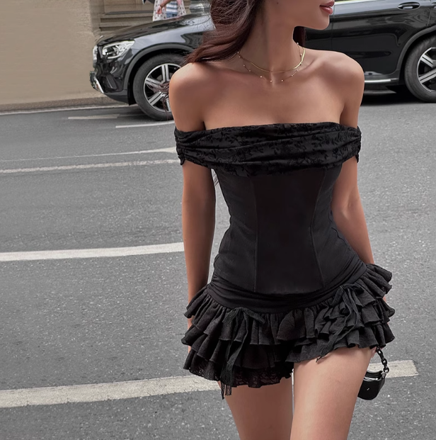 Sexy Pleated One Shoulder Tube Top Lace Cake Mini 17th Birthday Homecoming Dress P3549