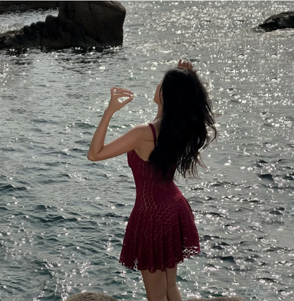 Sexy V-neck 3D Flower Strap A-line Homecoming Dress P3698