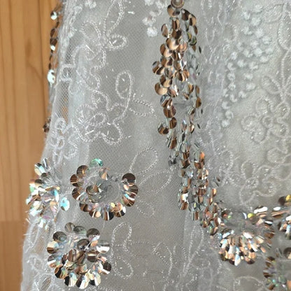 Pretty Strap White Sequin Lace Mini 17th Birthday Homecoming Dress P3705