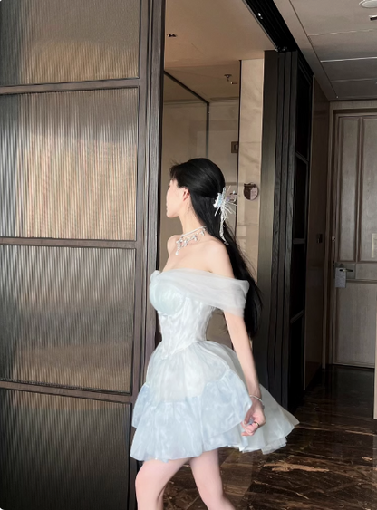 Sweet Pink Tulle Birthday Dress Tulle Puff Homecoming Dress P3720