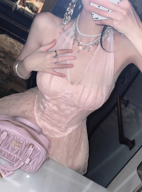 Heavy Sequin Embroidery Halter Neck Sexy Waist A-line Birthday Dress Homecoming Dress P3723