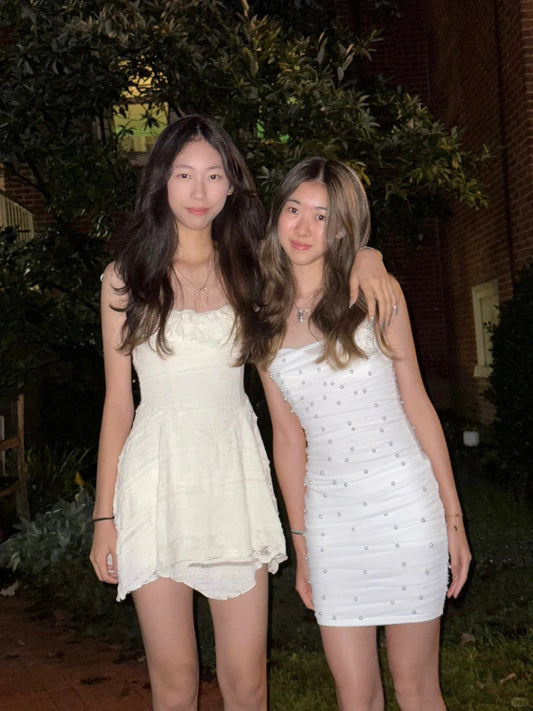 Sweet White Beaded Slingback Neckline Tight Hip 17th Birthday Homecoming Dress P3724