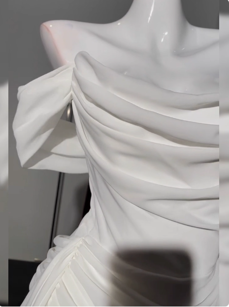 Ruched Chiffon White 17th Birthday Dress Short Prom Gown