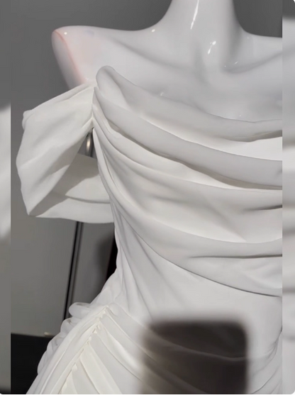 Ruched Chiffon White 17th Birthday Dress Short Prom Gown