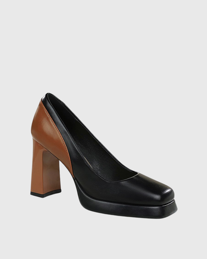 Padget Black Mocha Splicing Pumps