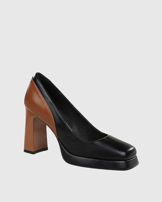 Padget Black Mocha Splicing Pumps