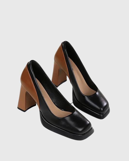 Padget Black Mocha Splicing Pumps